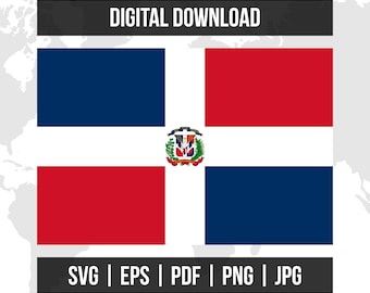 Dominican Republic Flag | National Flag | svg eps pdf png jpg | High-Quality Vector Digital Download