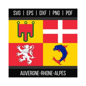 Auvergne-Rhône-Alpes Flag | Regional Flag | svg eps dxf png pdf | HQ High-Res Vector Digital Download