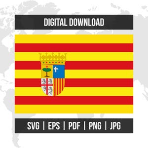 Aragon Flag | Spain Autonomous Community Flag | svg eps pdf png jpg | High-Quality Vector Digital Download