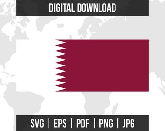 Qatar Flag | National Flag | svg eps pdf png jpg | High-Quality Vector Digital Download