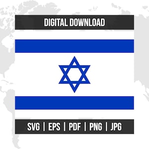 Israel Flag | National Flag | svg eps pdf png jpg | High-Quality Vector Digital Download