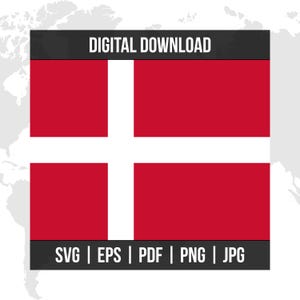 Dänemark Flagge | Nationalflagge | svg eps pdf png jpg | Hochwertiger Vektor Digital Download