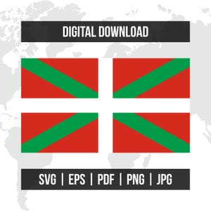 Basque Country Flag | Spain Autonomous Community Flag | svg eps pdf png jpg | High-Quality Vector Digital Download