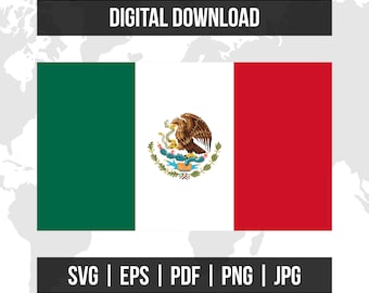 メキシコ国旗 SVG、メキシコの国旗、インスタントデジタルダウンロード