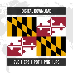 Maryland Flag | State Flag | svg eps pdf png jpg | High-Quality Vector Digital Download