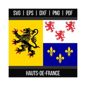 Hauts-de-France Flag | Regional Flag | svg eps dxf png pdf | HQ High-Res Vector Digital Download