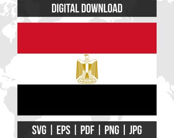 Egypt Flag | National Flag | svg eps pdf png jpg | High-Quality Vector Digital Download