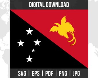 Papua New Guinea Flag | National Flag | svg eps pdf png jpg | High-Quality Vector Digital Download