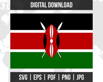 Kenya Flag | National Flag | svg eps pdf png jpg | High-Quality Vector Digital Download
