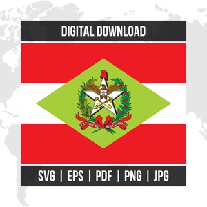 Santa Catarina Flag | Brazil State Flag | svg eps pdf png jpg | High-Quality Vector Digital Download