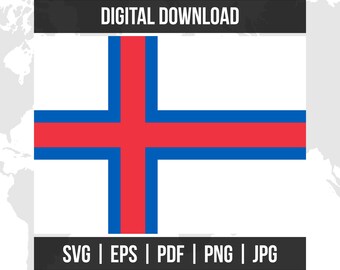 Faroe Islands Flag | Country Flag | svg eps pdf png jpg | High-Quality Vector Digital Download