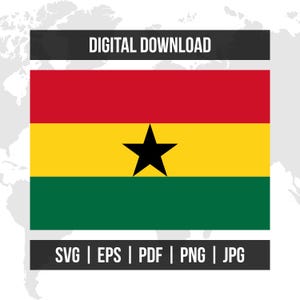Ghana Flag | National Flag | svg eps pdf png jpg | High-Quality Vector Digital Download
