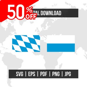 Bavaria Flag Bundle | State Flag | Printable Vector Files | Digital Download