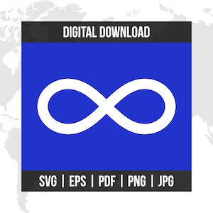 May include: A digital download graphic featuring a white infinity symbol on a blue background. The words "DIGITAL DOWNLOAD" are at the top, and file type options (SVG, EPS, PDF, PNG, JPG) are listed at the bottom.