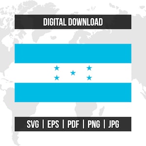 Honduras Flag | National Flag | svg eps pdf png jpg | High-Quality Vector Digital Download