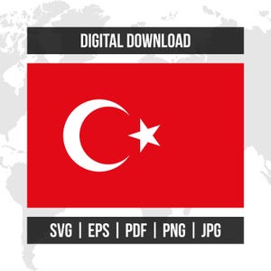 Turkey Flag | National Flag | svg eps pdf png jpg | High-Quality Vector Digital Download