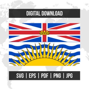 British Columbia Flag | Provincial Flag | svg eps pdf png jpg | High-Quality Vector Digital Download