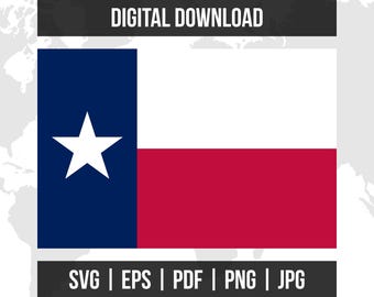 Bandera de Texas / Bandera del Estado / Archivos vectoriales imprimibles / Descarga digital