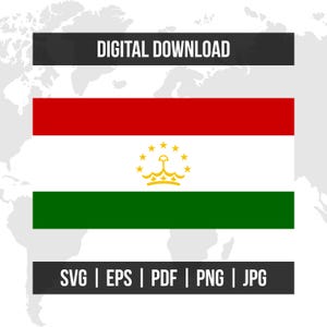 Tajikistan Flag | National Flag | svg eps pdf png jpg | High-Quality Vector Digital Download