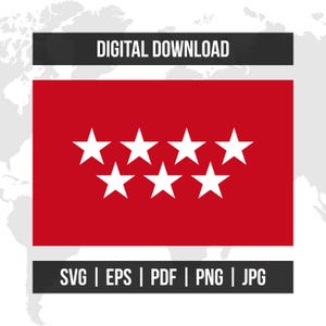 Madrid Flag | Spain Autonomous Community Flag | svg eps pdf png jpg | High-Quality Vector Digital Download