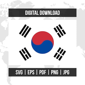 South Korea Flag | National Flag | svg eps pdf png jpg | High-Quality Vector Digital Download