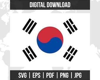 South Korea Flag | National Flag | svg eps pdf png jpg | High-Quality Vector Digital Download