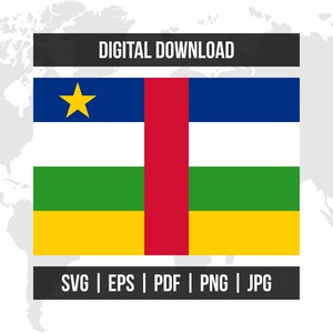 Central African Republic Flag | National Flag | svg eps pdf png jpg | High-Quality Vector Digital Download