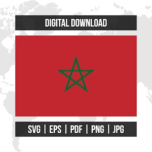 Morocco Flag | National Flag | svg eps pdf png jpg | High-Quality Vector Digital Download
