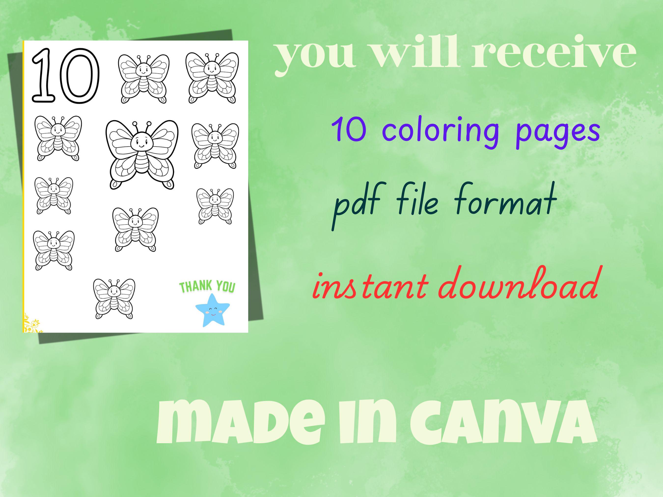 1 - 10 Numbers Printable Coloring Page Worksheets for Kids , Preschool ...
