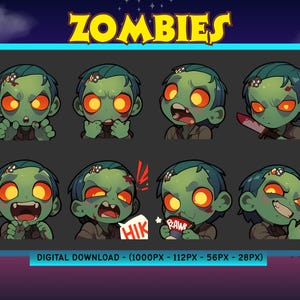 Zombie Emote Pack – Funny & Spooky Twitch Emotes for Streamers