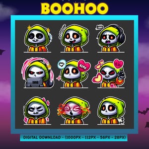 Cute & Creepy Twitch Emotes | BooHoo Style Emotes for Streamers | Digital Download