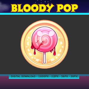 Bloody Pop Twitch Channel Point Icon Digital Download Reward Badge for Streamers