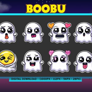 Spooky, Cute BooBu Emotes  Fun Emote Collection for Streamers on Twitch, Discord, and YouTube.