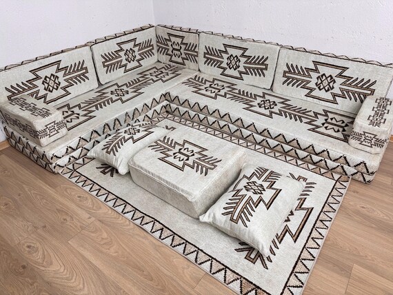 U Shapped Sofa, Arabic Sofa, Floor Cushion Set, Oriental Floor Sofa Set, Lounge Sofa, Turkish Sofa Set, Home Pillow Decor, Turkish Pouf,