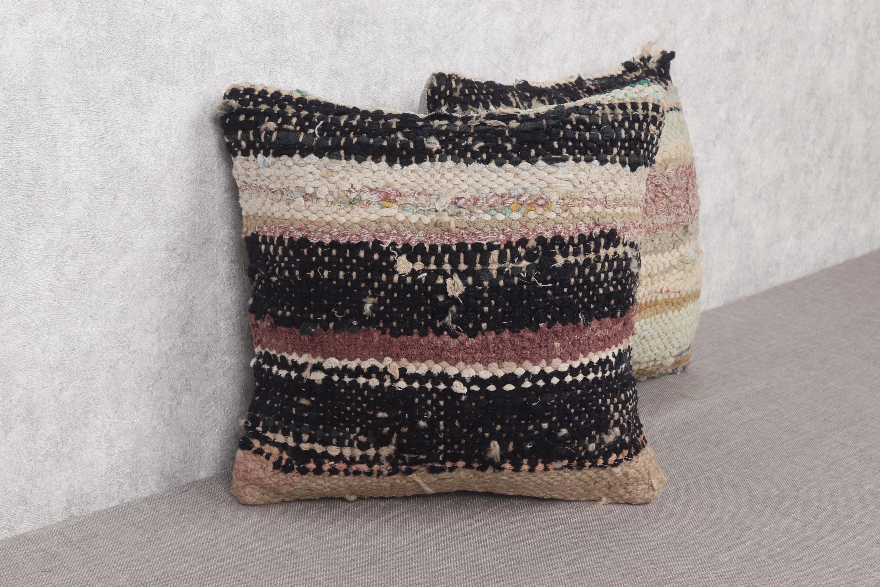 Handwoven Recycled Textile in Earth Tones, 12"x12" Antique Pillows ...
