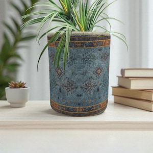 Pokrowiec na doniczkę Kilim, rustykalny wystrój domu, duży pokrowiec na doniczkę, kosz na rośliny podłogowe, prezent na parapetówkę, prezent dla miłośnika roślin, wystrój domu w stylu rustykalnym