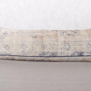 Antique Pillows, Kilim Pillow Cover, 16x48 Pillow for Couch, Handmade Kilim Cushion, Beige Pillow, Rectangular Pillow, Patchwork Pillow,