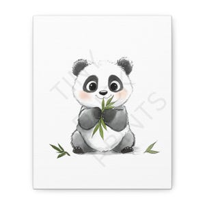 Lienzo decorativo de panda de dibujos animados, decoración para habitación infantil, regalo para baby shower, decoración infantil, temática de jungla, regalo para amantes de los animales.