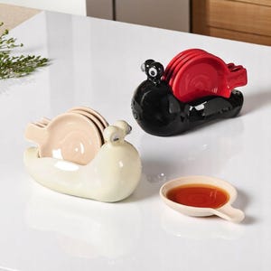 Ceramiczny zestaw naczyń do maczania ślimaków – urocze talerze do sosu z kreskówek na sos sojowy, przyprawy, przyprawy – wystrój domu, naczynia kuchenne