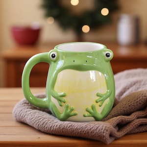3D Animal Mug Set Cute Hand-Painted Ceramic Coffee Cup Frog Dog Hedgehog Gift for Kids Adults Collectors Home Decor