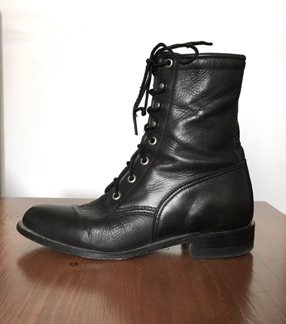 soft leather combat boots