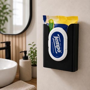 Halter für feuchte Toilettentücher | Feuchttücherhalter ohne Bohren | Wandhalter für Bad, WC & Wickeltisch