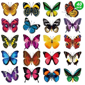 40 Pcs Butterfly Anti-Collision Window Clings Spring Butterfly waterproof Decals, outdoors aesthetic butterfly sticker, moth stickers