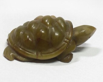 Carved Soapstone Turtle, Collectible Turtle Figurine