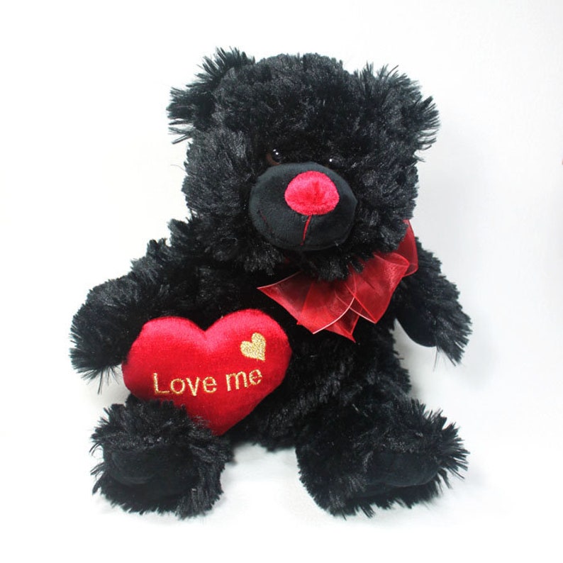 red black teddy bear