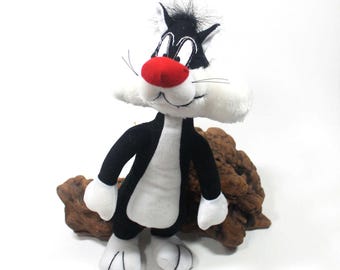 Vintage Sylvester Stuffed Toy: Looney Tunes Warner Bros., 1996