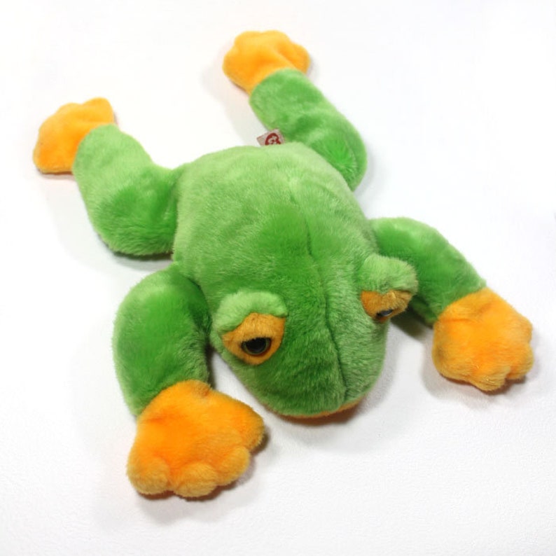 TY Green and Yellow Frog Vintage Stuffed Toy Frog TY Beanie | Etsy