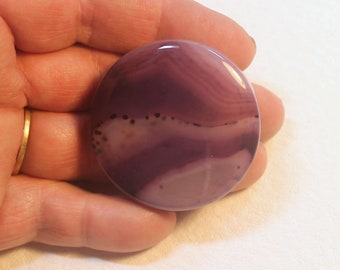Purple Agate Stone Bead, Large Stone Pendant