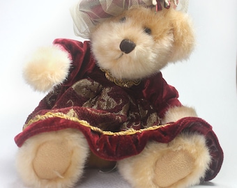 Vintage Musical Teddy Bear, Dan Dee Collector's Choice, Stuffed Holiday Toy Bear