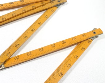 Vintage Wood Folding Ruler, 60 inch - 150 mm Wooden Ruler